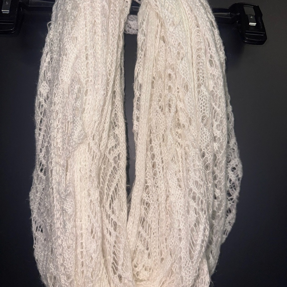 Cream Lacy Infinity Scarf Accessories